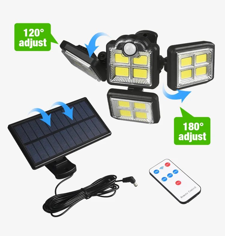 Four LED heads adjust up to 120 and 180 degrees