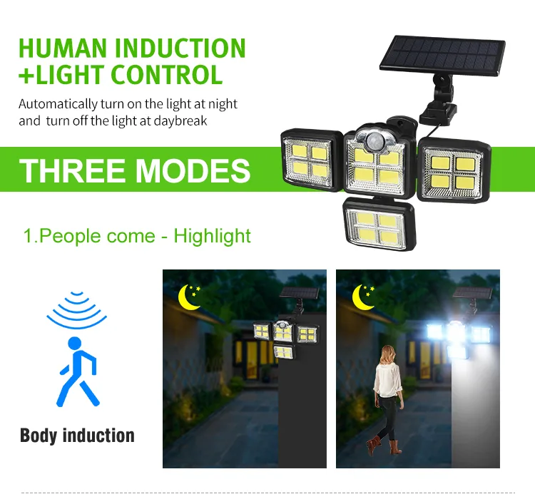 Human motion sensor switches the light on when someone approaches at night